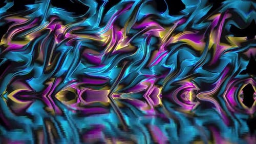 Glossy Liquid Reflective Waves With Smooth Abstract Motion Background 02. 4 K