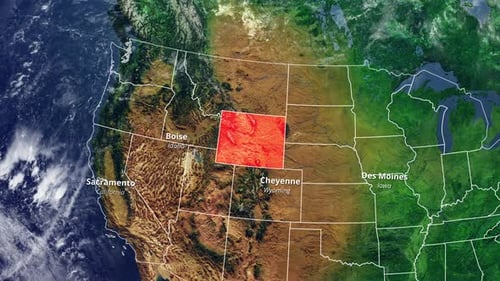 Animated Earth Map Zoom to USA States and Cities