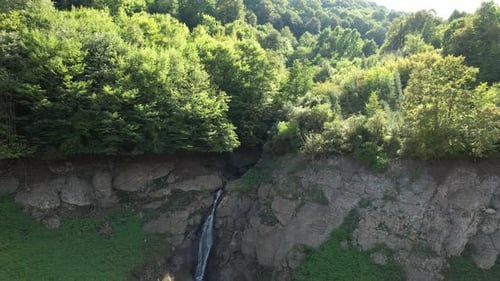 Aerial Small Waterfall