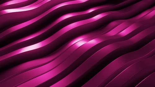 Abstract pink wavy lines flowing smoothly. 3d loop animation 4k