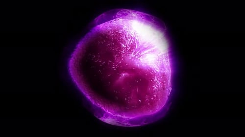 Abstract Pulsating Purple Energy Orb Animation Loop