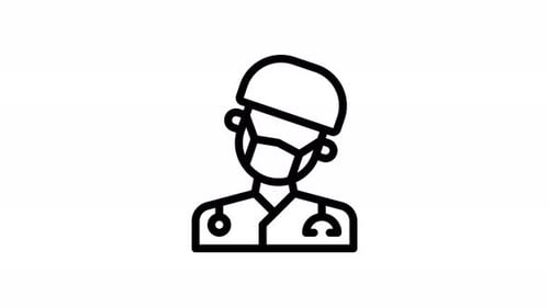 Animated Flat Design Medical Doctor Icon Line Art