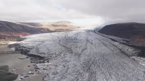Aerial view of Heinabergsjokull glacier, Iceland.
