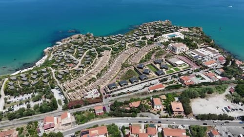 Aerial View of Cefalù, Coastal Town in Sicily