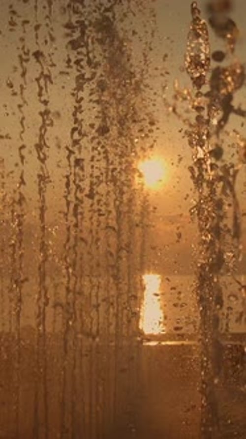 Golden Hour: Water Streams During Sunset