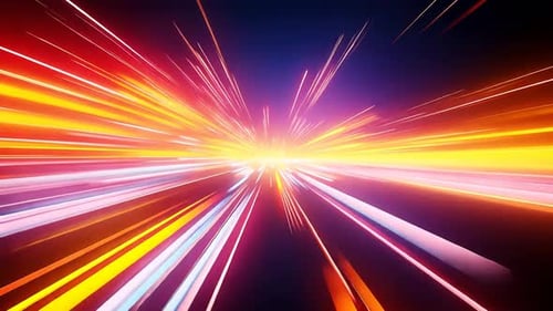 Éclat lumineux vibrant à la vitesse de la lumière rayonnant depuis le centre