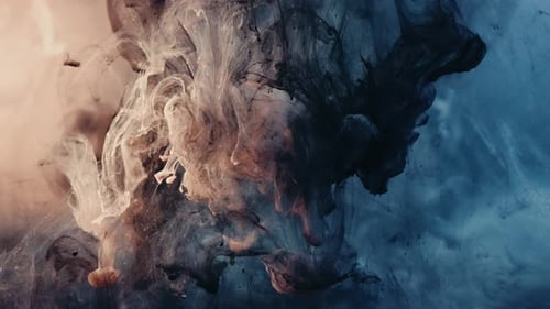 Swirling Pigment Clouds Dissolving in Mysterious Underwater Environment