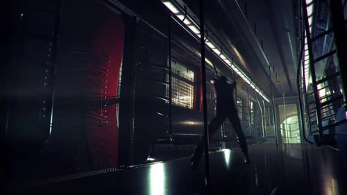 Un zombie marchant dans le métro