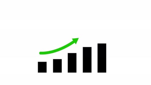 Black Simple Graph Bar Animation White Background