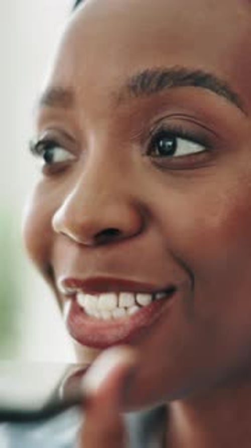 Smiling Woman Portrait Close Up Talking