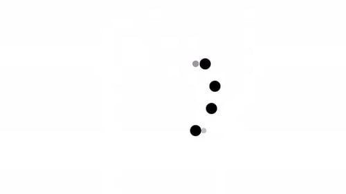 animação de carregamento de pontos de design de vídeo em loop de canal alfa gráfico em movimento rotativo