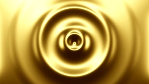 Abstraction of Gold Concentric Circle Waves Infinitely Moving From the Center Outwards