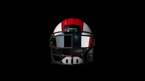 3D Animated American Football Helmet Rotation for Sports Media