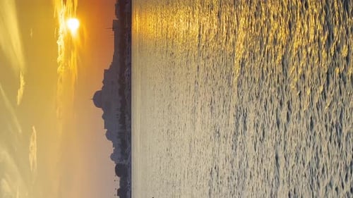 Presidential Palace in Abu Dhabi at Sunset Lights United Arab Emirates
