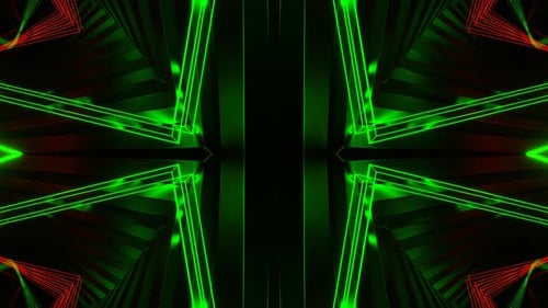 Movement Of Multicolor Colored Lines Kaleidoscope Background Vj Loop In 4K