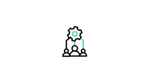 Animated Teamwork Collaboration Process Outline Icon