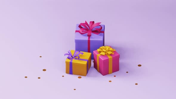 Gift boxes animation. 3d rendering. Gift give away, Mobile Marketing ...