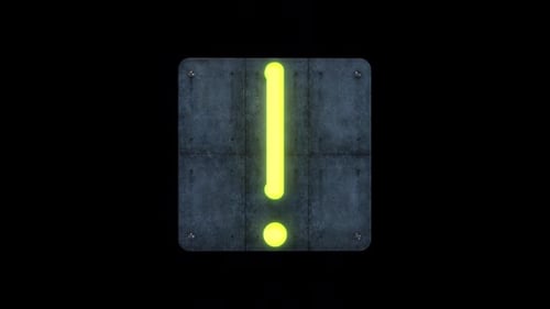 Neon Exclamation Mark Sign