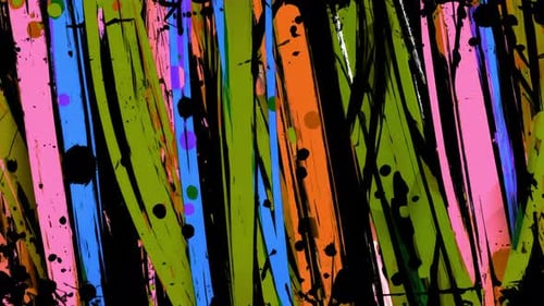 4k Comic Paint Strokes Texture Motion Backdrop Street Art Expression with Ink Splatters