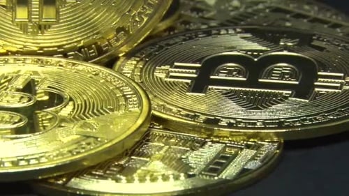 Bitcoin coins are slowly circling