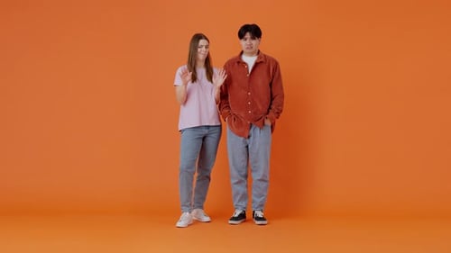 Lady and Asian Guy Rejecting Proposal in Orange Premise