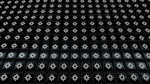 Floating Background with Black Cubes, White Shapes, Reflection, Exclusive, Unique Design, 3D Render