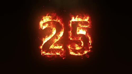 Fiery Burning Numbers Reveal Animation