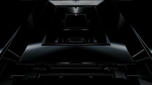 Dark Abstract Glossy Geometric Tunnel Loop Background