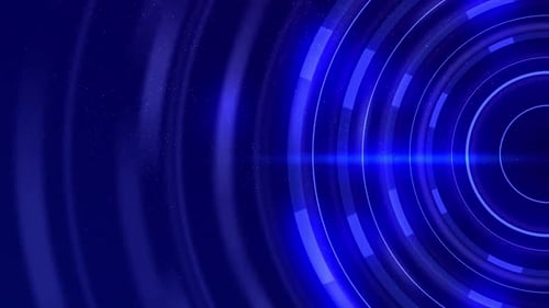 Glowing Blue Futuristic Technology Circles Animated Background
