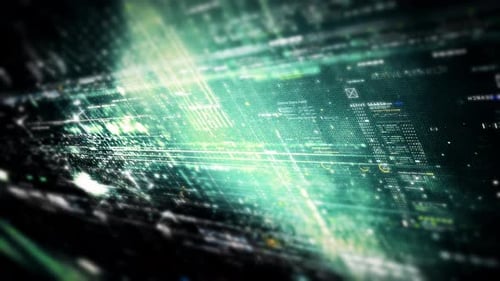 Futuristic Digital Network Grid Data HUD Background