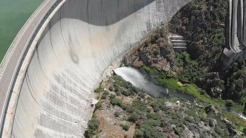 4k drone footage of a dam