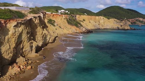 Aerial view of Ibiza Island, Balearic Island, Spain.