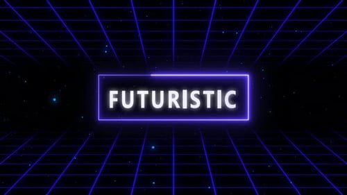Futuristic Neon Grid Title Reveal Animation