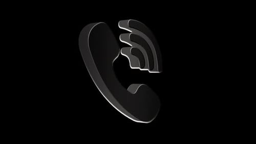 Animated Phone Call Icon with Radio Waves