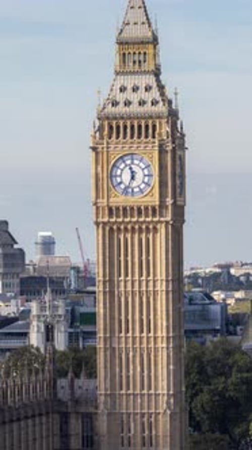 Big Ben Clock in London England in Vertical