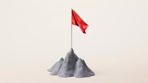 Felsenberg mit einer Flagge darauf