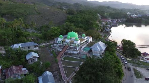 aerial view of the mosque in the afternoon