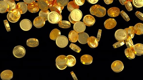 Falling Golden Sale Coins
