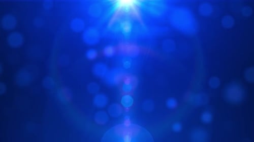 Blue Dynamic Lens Flare and Bokeh Lights Motion Background