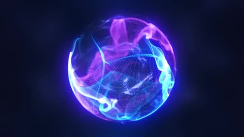 Abstract Glowing Particle Sphere Loop for Technology Backgrounds