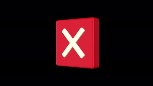 Modern 3D Red Square Icon Animation