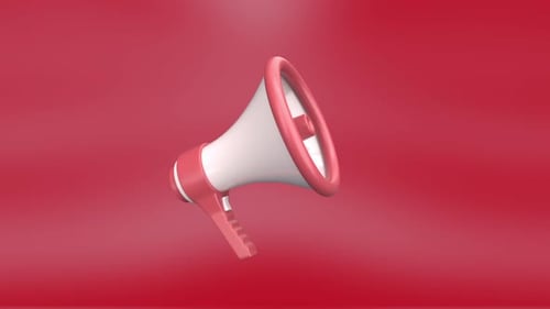 Megafone 3D Vermelho Hd