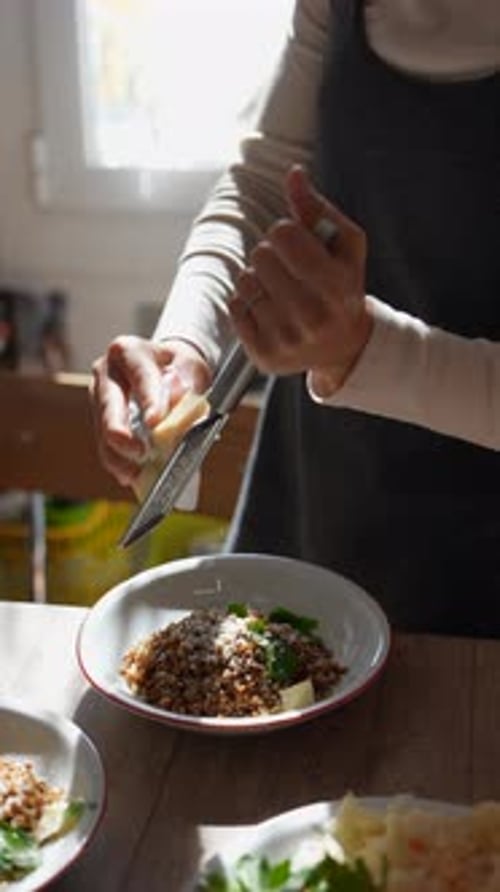 Savor a Meal Prepared with Grated Cheese and Fresh Ingredients for Flavor and Health