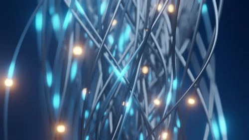 Abstract Futuristic Fiber Optic Network Data Flow Loop Animation