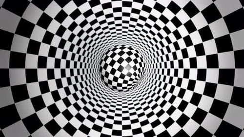 Check Pattern Sphere Optical Illusion Art Background