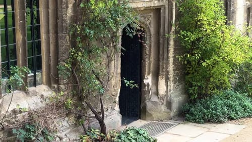 Estruturas residenciais antigas em Worcester College, Oxford, Inglaterra, Reino Unido. Close-up