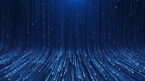 3D-digitale Partikelwellenlichter, Animationsdaten, Cybertechnologie, Hintergrundkonzept, Linie, Wellenlinie