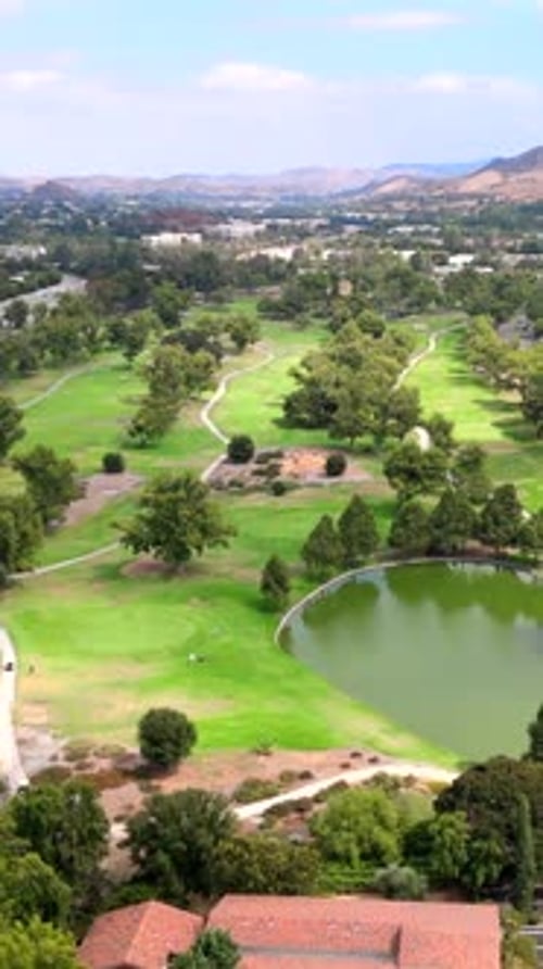 Take a Breathtaking Aerial View of a Lush and Beautiful Golf Course in California