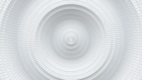 Cercles blancs avec effet ondulé. Animation de rendu 3D en boucle fluide