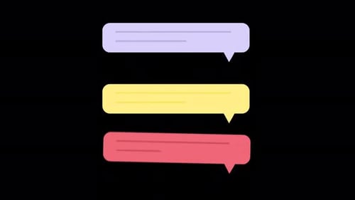 Colorful Chatting Message Elements Alpha Channel 4K
